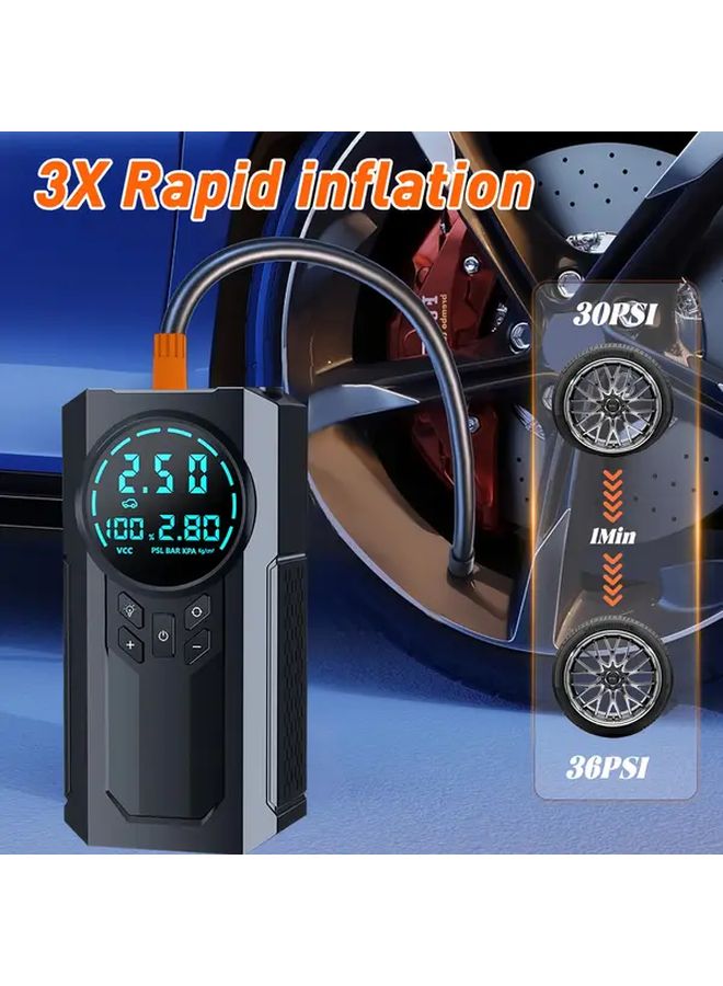 Upgraded Jump Starter With Air Compressor 150 PSI Tire Inflator LED Flashlight Safety Hammer - Image 4